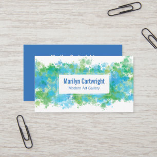 Carte de visite moderne Peint bleu vert