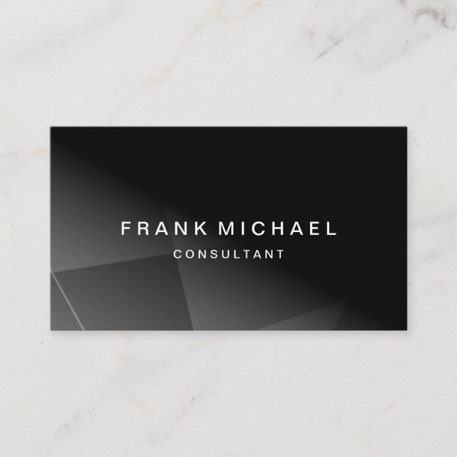 Carte De Visite Moderne personnalisé QR Code Consultant Noir Simpl (Devant)