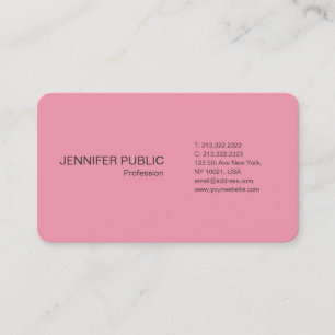 Carte De Visite Moderne Pink Chic Plain Silk De Luxe