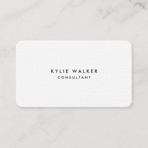 Carte De Visite Moderne Plain Feminine Noir & Blanc Professionnel