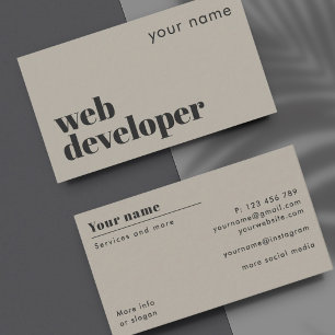 Carte de visite moderne pour développeur Web