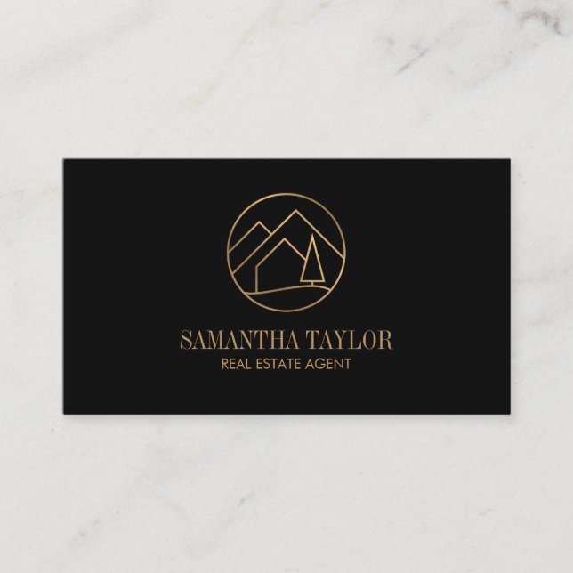 Carte De Visite Moderne Professional Immobilier Mountain Realty Bu (Devant)