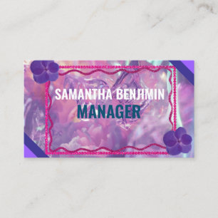 Carte De Visite Moderne Professionnel Classique Purple Rose Style