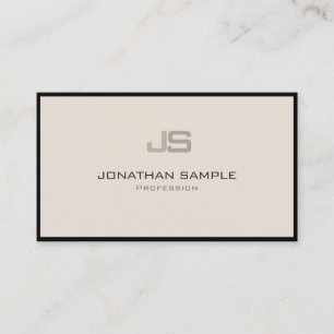 Carte De Visite Moderne Professionnel Créatif Monogramme Plain