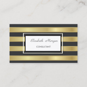 Carte De Visite Moderne Professionnel Design Gold Grilles Noires