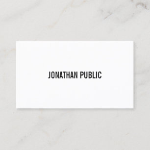 Carte De Visite Moderne professionnel élégant noir blanc simple