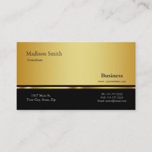 Carte De Visite Moderne professionnel Gold Metal Consultant