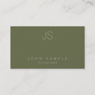 Carte De Visite Moderne Professionnel Monogramme Pearl Finish Luxe