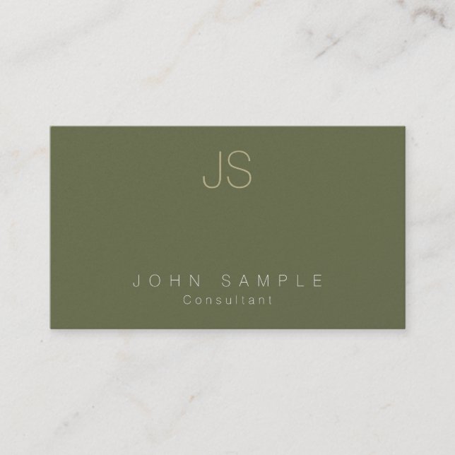 Carte De Visite Moderne Professionnel Monogramme Pearl Finish Luxe (Devant)