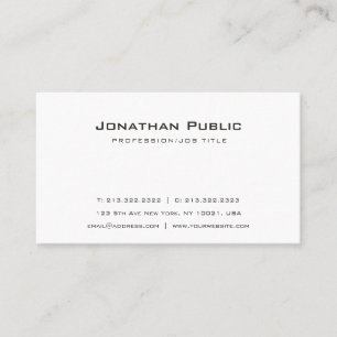 Carte De Visite Moderne Professionnel Plat Simple Élégant Blanc
