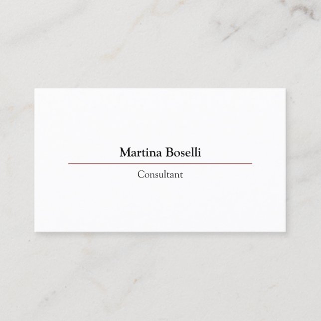 Carte De Visite Moderne Professionnel Simple Blanc simple (Devant)