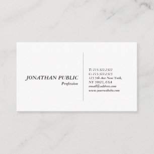 Carte De Visite Moderne Professionnel Simple Design Blanc Élégant