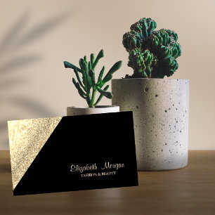 Carte De Visite Moderne Professionnel Simple, Gliterie, Noir