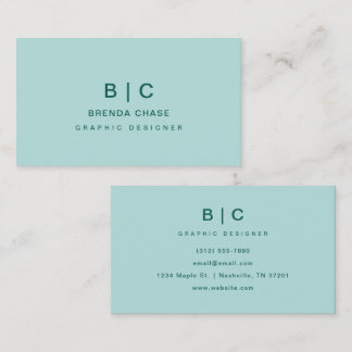 Carte De Visite Moderne Professionnel Turquoise Élégant minimalist