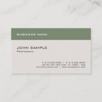 Moderne Professionnel Vert Beige Élégant Plain
