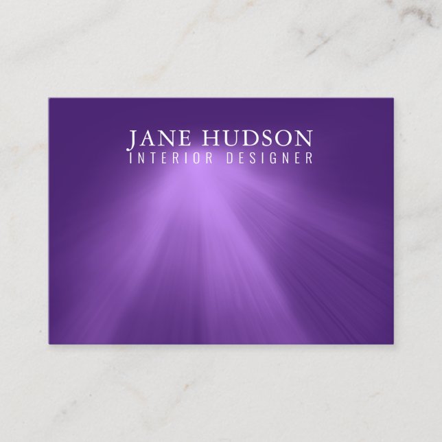 Carte De Visite Moderne Propre Élégant Design Purple Plain Luxueux (Devant)