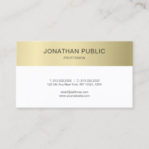 Carte De Visite Moderne pur or pur look luxe tendance élégant