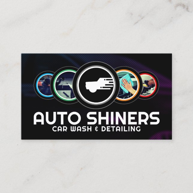 Carte De Visite Moderne rond détail automobile (Devant)