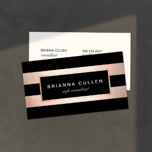 Carte De Visite Moderne Rose élégant Or Noir Gratté 2