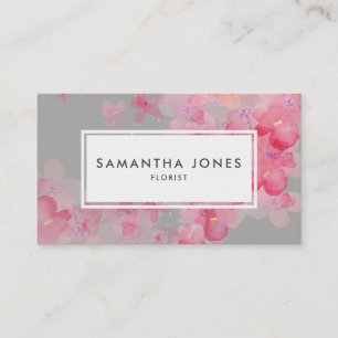 Carte De Visite Moderne rose Floral Paysage design fleuri