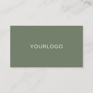 Carte De Visite Moderne Sage Green Professional avec code QR