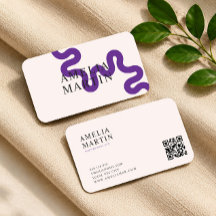 carte de visite moderne simple avec touche violett