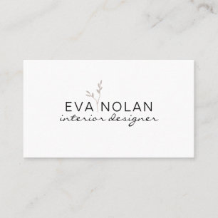 Carte De Visite Moderne Simple Boho Feuille sec Design intérieur
