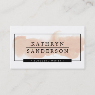 Carte De Visite MODERNE SIMPLE bordure simple marque de brosse ros
