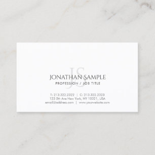 Carte De Visite Moderne simple chic tendance Monogram Plain