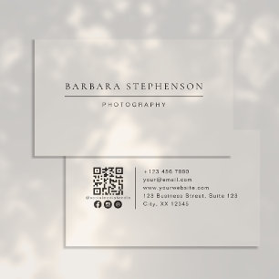 Carte De Visite Moderne, simple, code qr, médias sociaux, photo