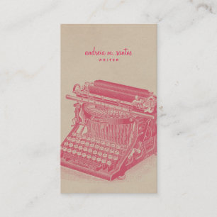 Carte De Visite Moderne simple de machine à écrire d'auteur de