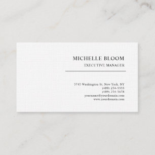 Carte De Visite Moderne Simple Élégant Lin Minimaliste Professionn