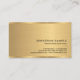 Carte De Visite Moderne simple élégant Modèle or professionnel