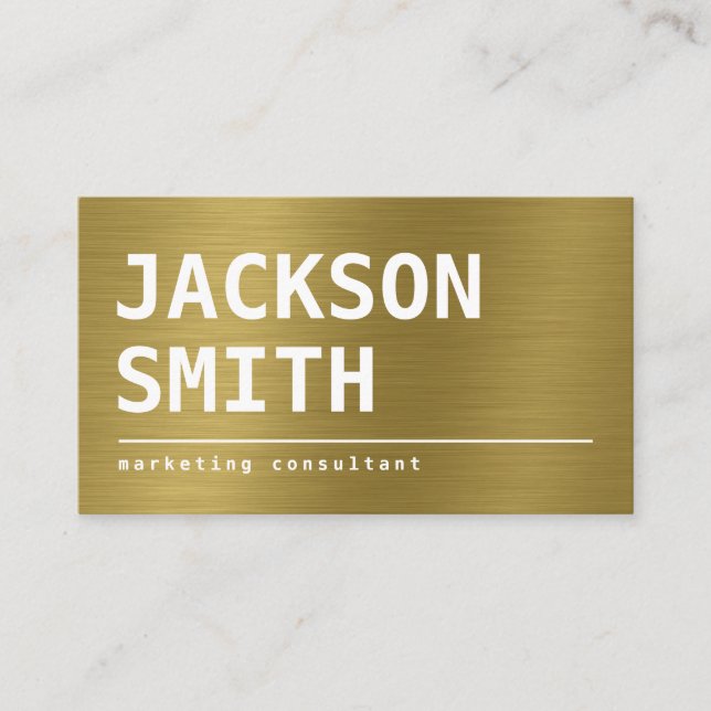 Carte De Visite Moderne Simple Gold Metal professionnel (Devant)