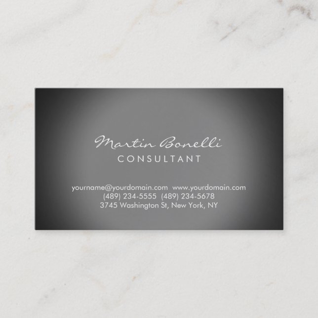 Carte de visite moderne simple Grey Consultant (Devant)
