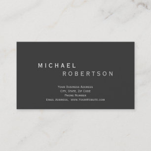 Carte de visite moderne simple gris standard