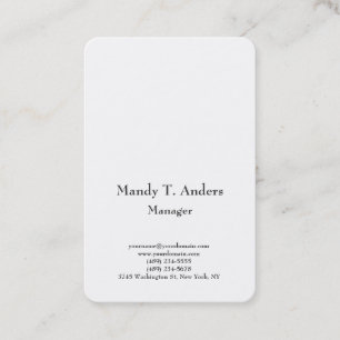 Carte De Visite Moderne simple minimaliste élégant blanc