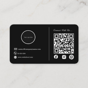 Carte De Visite Moderne Simple Minimaliste QR Code Social Media Da