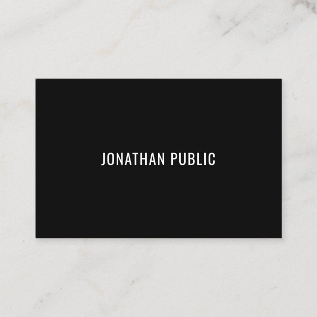 Carte De Visite Moderne Simple Noir Blanc Design Modèle tendance (Devant)