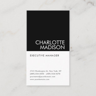 Carte De Visite Moderne Simple Noir Blanc Tendance Minimaliste Uni
