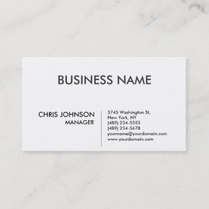 Carte de visite moderne simple noir et blanc