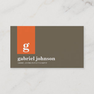 Carte de visite moderne simple - Orange/Brown