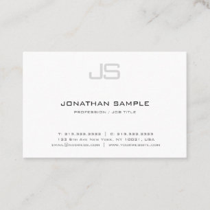 Carte De Visite Moderne Simple Professionnel Monogramme Modèle Ch