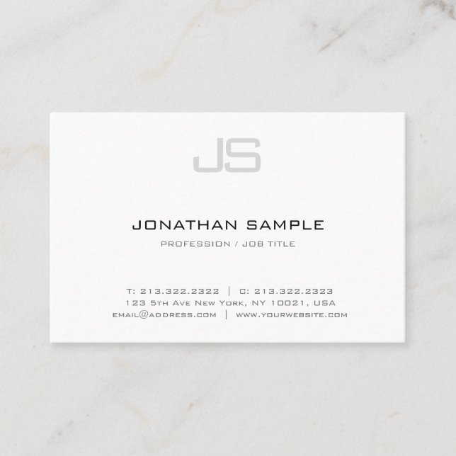 Carte De Visite Moderne Simple Professionnel Monogramme Modèle Chi (Devant)