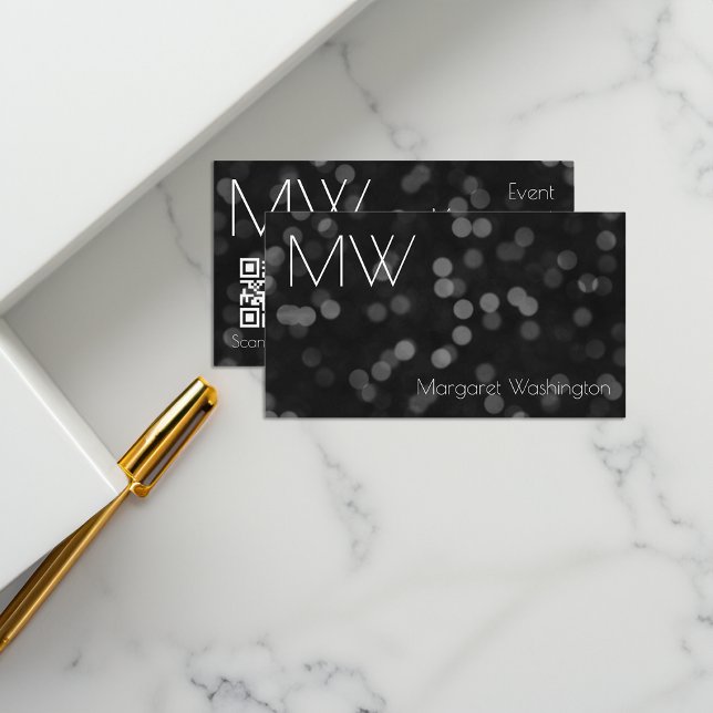 Carte De Visite Moderne Simple Professionnel Noir Bokeh Minimalist (black business cards)