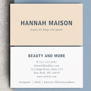 Carte De Visite Moderne, simple, professionnel, salon, beige