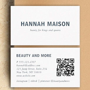 Carte De Visite Moderne, simple, professionnel, salon, blanc,