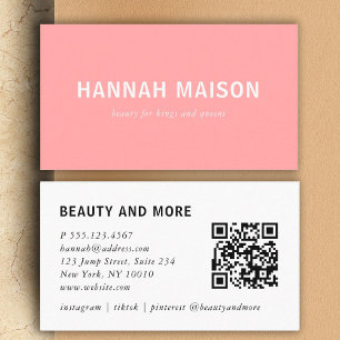Carte De Visite Moderne, simple, professionnel, salon, rose,