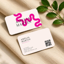 carte de visite moderne simple rose