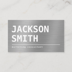 Carte De Visite Moderne Simple Silver Metal professionnel